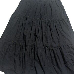 Ellen Richman Navy Blue Tiered Maxi Skirt 100% cotton